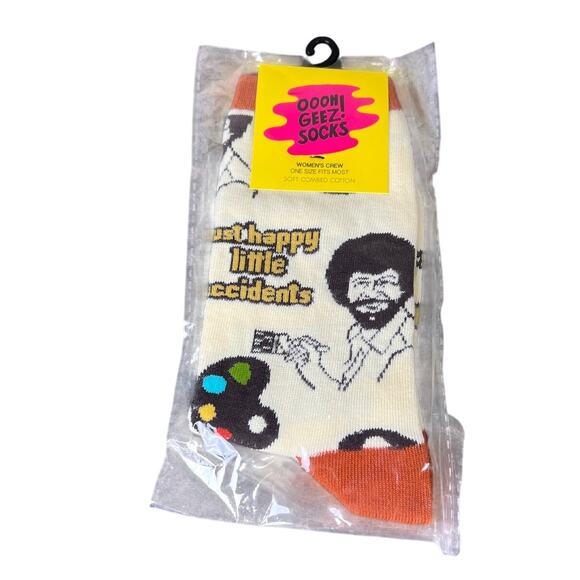 Ooh Geez! Socks NWT Bob Ross Women One Size Fits - Picture 1 of 4